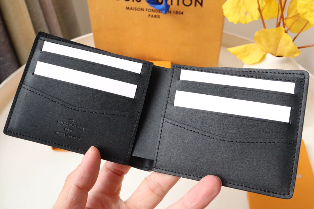 LV 25S SLENDER WALLET 11 IN BLACK DAMIER INFINI CALFSKIN