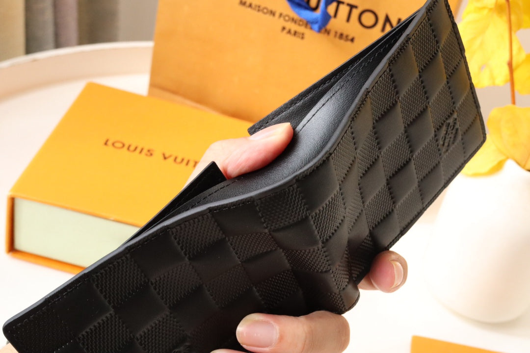LV 25S SLENDER WALLET 11 IN BLACK DAMIER INFINI CALFSKIN