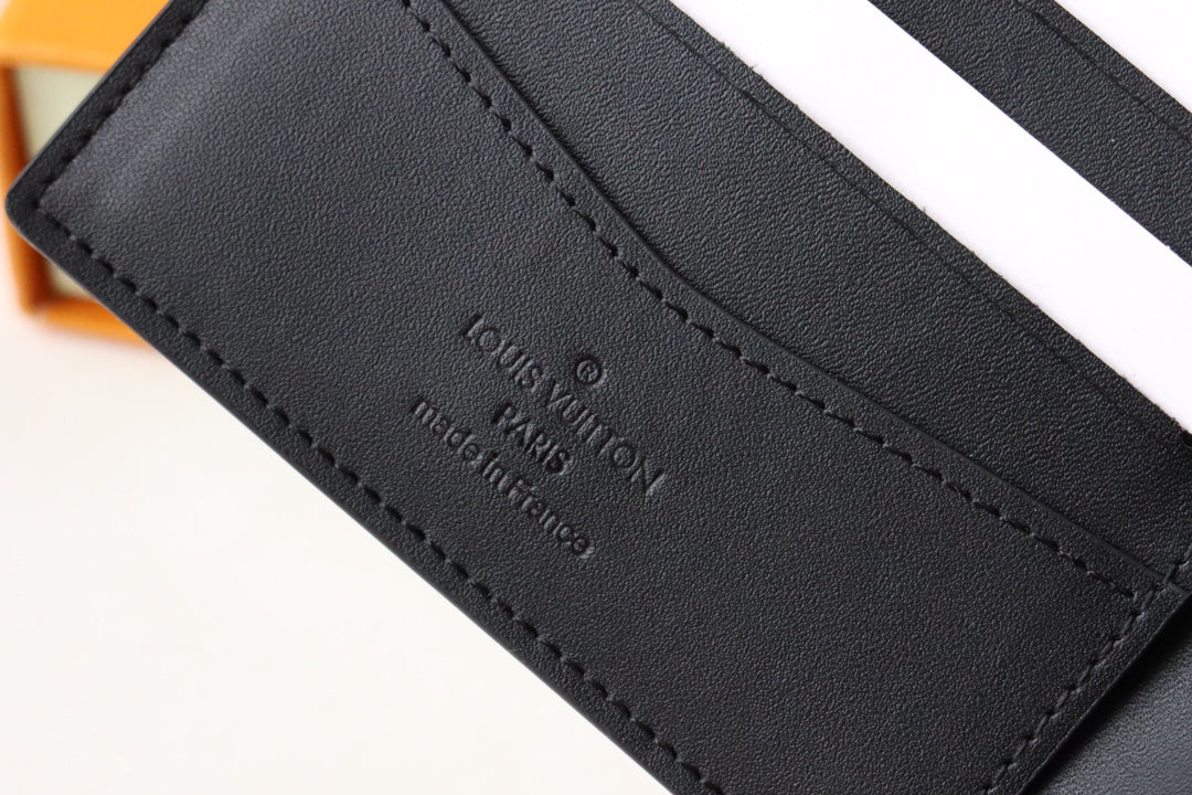 LV 25S SLENDER WALLET 11 IN BLACK DAMIER INFINI CALFSKIN