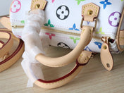 EAST WEST 15 BAG IN WHITE MIX COLORFUL CALFSKIN