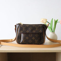 LV 25S SHOULDER BAG 19 IN BROWN MONOGRAM CALFSKIN GOLD HARDWARE