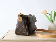 LV 25S SHOULDER BAG 19 IN BROWN MONOGRAM CALFSKIN GOLD HARDWRE