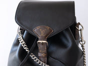 LV 25S MONTSOURIS VIBE 35 IN BLACK LAMBSKIN SILVER HARDWARE