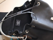 LV 25S MONTSOURIS VIBE 35 IN BLACK LAMBSKIN SILVER HARDWARE