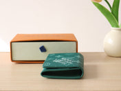 LV 25S ENVELOPE BUSINESS CARD HOLDER 10 IN DEEP TEAL MONOGRAM HERITAGE COATED CALFSKIN