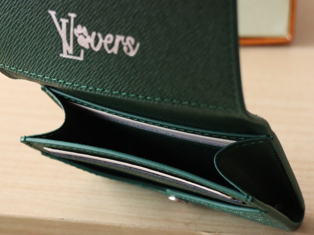 LV 25S ENVELOPE BUSINESS CARD HOLDER 10 IN DEEP TEAL MONOGRAM HERITAGE COATED CALFSKIN