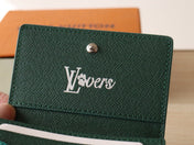 LV 25S ENVELOPE BUSINESS CARD HOLDER 10 IN DEEP TEAL MONOGRAM HERITAGE COATED CALFSKIN