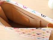 TOILETRY POUCH 25 IN WHITE MIX COLORFUL CALFSKIN