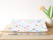 TOILETRY POUCH 25 IN WHITE MIX COLORFUL CALFSKIN