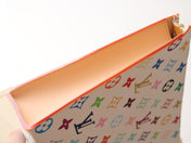 TOILETRY POUCH 25 IN WHITE MIX COLORFUL CALFSKIN