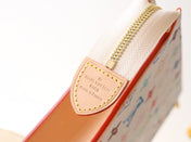 TOILETRY POUCH 25 IN WHITE MIX COLORFUL CALFSKIN