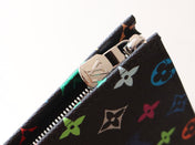 TOILETRY POUCH 25 IN BLACK MIX COLORFUL CALFSKIN