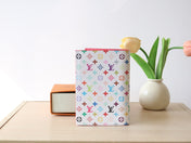 DOLL PASSPORT WALLET IN WHITE MIX COLORFUL CALFSKIN