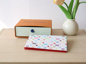 DOLL PASSPORT WALLET IN WHITE MIX COLORFUL CALFSKIN