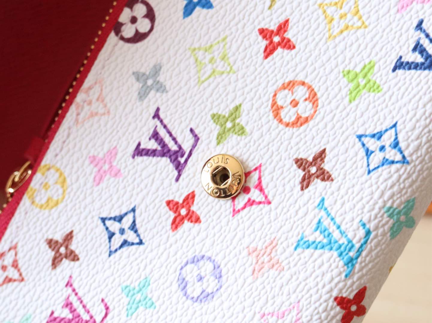 ROSALIE ZIPPY 12 IN WHITE MIX COLORFUL CALFSKIN