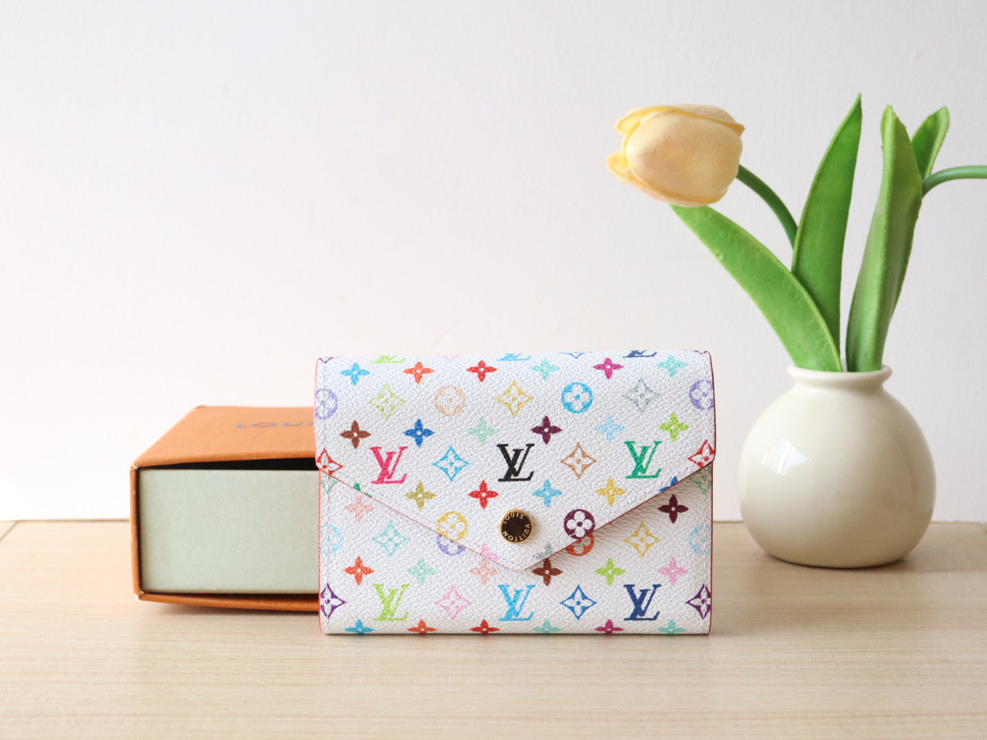 ROSALIE ZIPPY 12 IN WHITE MIX COLORFUL CALFSKIN