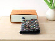 ROSALIE ZIPPY 12 IN BLACK MIX COLORFUL CALFSKIN