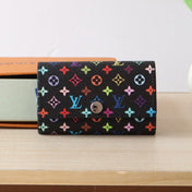 ROSALIE WALLET 12 IN BLACK MIX COLORFUL CALFSKIN