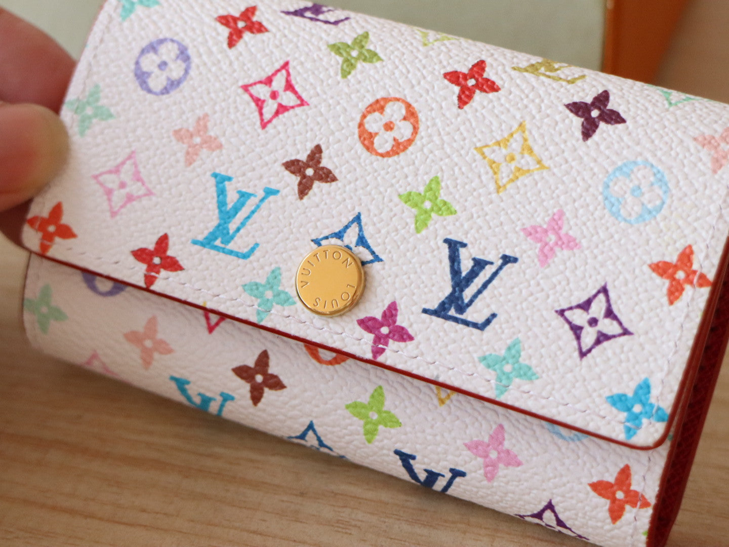 ROSALIE WALLET 12 IN WHITE MIX COLORFUL CALFSKIN