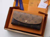 EMILIE WALLET 19 IN CHOCOLATE BROWN MONOGRAM CALFSKIN