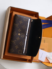 EMILIE WALLET 19 IN CHOCOLATE BROWN MONOGRAM CALFSKIN