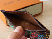 POCKET ORGANIZER CARD HOLDER 11 IN COLORFUL DAMIER EBENE CANVAS