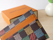 POCKET ORGANIZER CARD HOLDER 11 IN COLORFUL DAMIER EBENE CANVAS