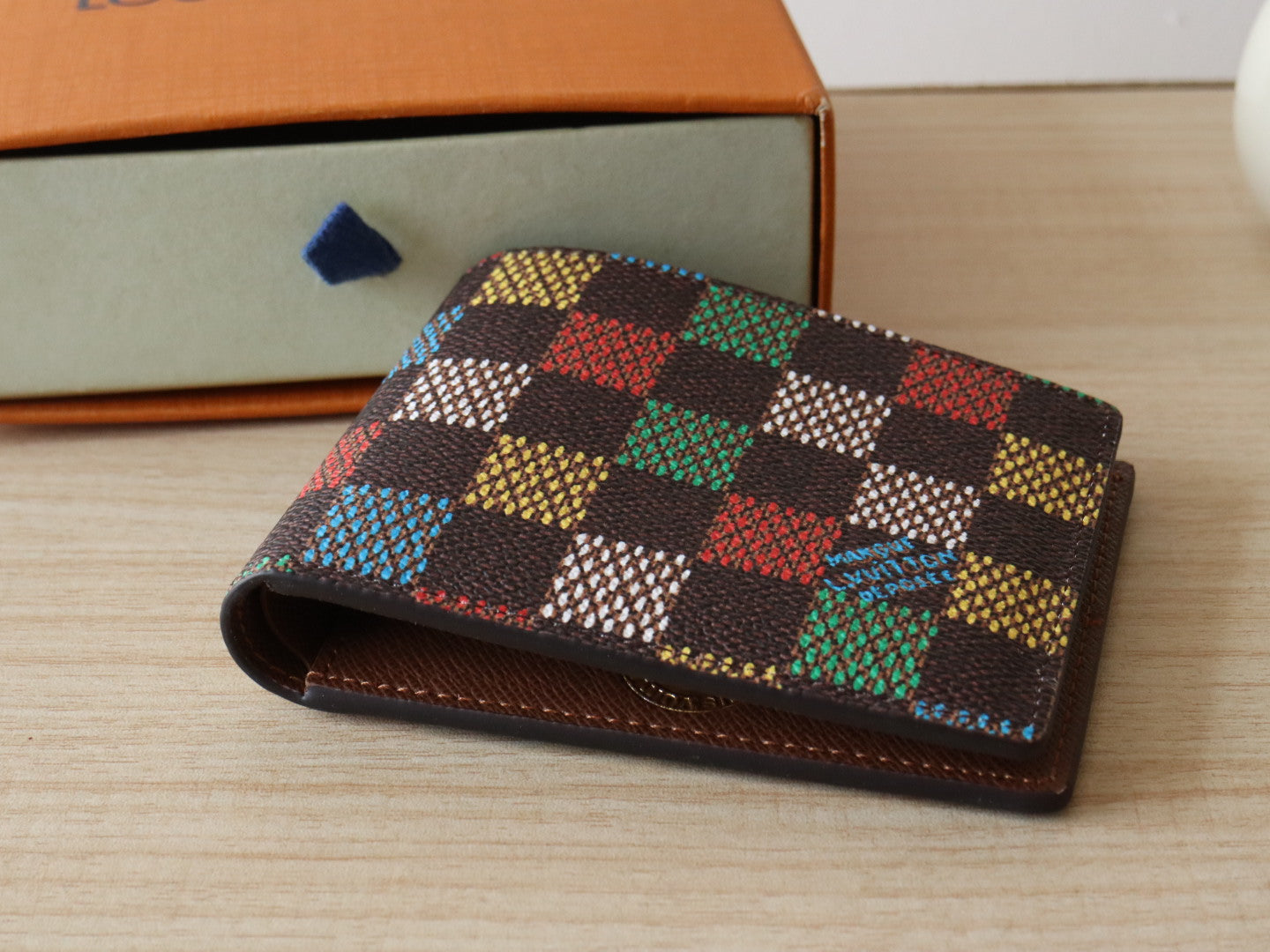 SLENDER WALLET 11 IN COLORFUL DAMIER EBENE CANVAS