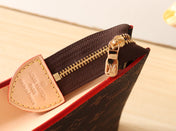 TOILETRY POUCH 25 CM BAG IN BROWN MONOGRAM CALFSKIN WITH STICKER