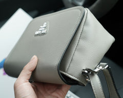 SHOULDER BAG 26 IN PUMICE GREY GRAINED CALFSKIN