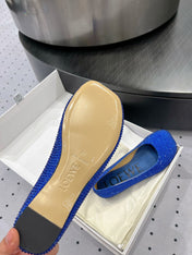 Toy ballerina in suede and allover rhinestones blue