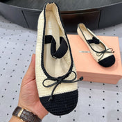 Ballet Flats Ivory Fabric