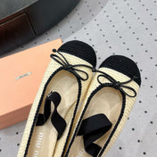 Ballet Flats Ivory Fabric