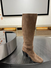 JUSTINE BOOT 6 CM IN CHOCOLATE BROWN SUEDE