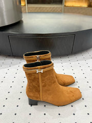 HOMMAGE ANKLE BOOT 5 CM IN BRONZE BROWN SUEDE