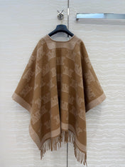 MAX MARA 25S FRINGED KNIT CAPE 166