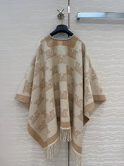 MAX MARA 25S FRINGED KNIT CAPE 167