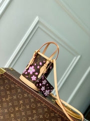 NANO BUCKET CHERRY BLOSSOM IN SAKURA BROWN MONOGRAM COATED CANVAS
