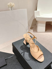 HIGH HEELS SANDAL IN BISQUE CREAM LAMBSKIN