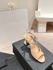 HIGH HEELS SANDAL IN BISQUE CREAM LAMBSKIN