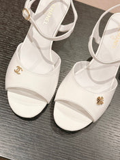 HIGH HEELS SANDAL IN WHITE LAMBSKIN