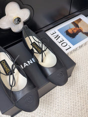 FLAT MARY JANE PUMPS BLACK LAMBSKIN