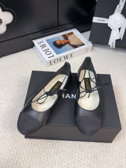 FLAT MARY JANE PUMPS BLACK LAMBSKIN