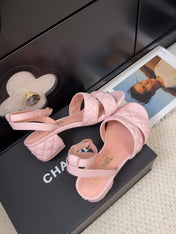 25C Sandal 45mm Open Heel Pink Lambskin 233489