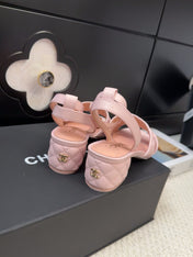 25C Sandal 45mm Open Heel Pink Lambskin 233489