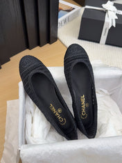 CC 25 Ballet Flat Black Raffia