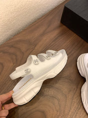 SANDAL 25S LOGO IN WHITE LAMBSKIN