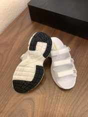 MULES 25S LOGO IN WHITE LAMBSKIN