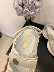 SANDAL 25S IN WHITE LAMBSKIN EMBOSED SNAKE PATTERN