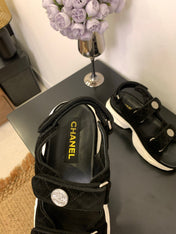 SANDAL 25S IN BLACK SUEDUE FABRIC